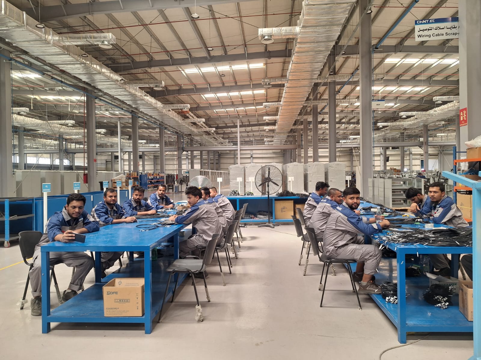 Industrial workspace with organized operations